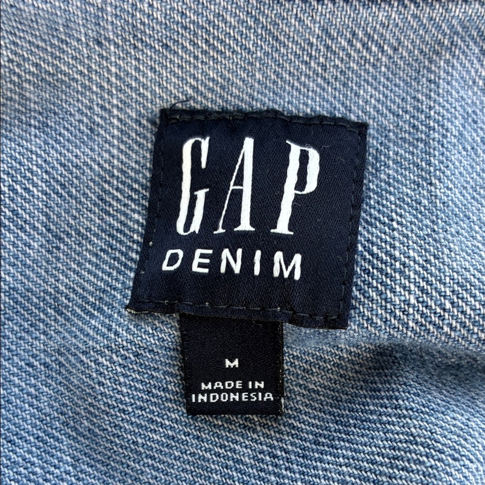 Gap Denim Swing Jacket Button Up Pockets Utility … - image 7
